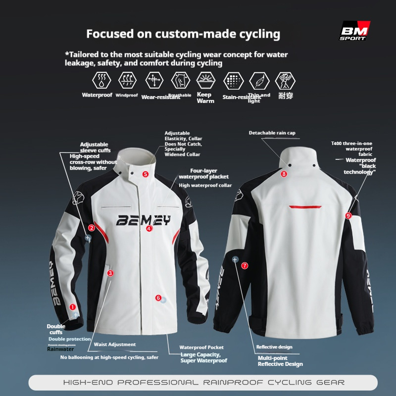 Motorcycle Raincoat for Men, T - Fishing Rain Suit recension och pris